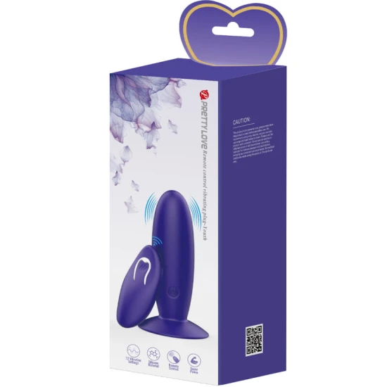 Plug anal vibrant din silicon, violet, cu telecomandă