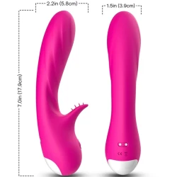 Vibrator Romance cu stimulator pentru punctul G, fuchsia, din silicon medical și ABS