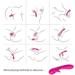 Vibrator Romance cu stimulator pentru punctul G, fuchsia, din silicon medical și ABS