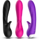 Vibrator Romance cu stimulator, mov, din silicon medical & ABS
