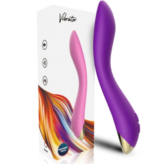 Vibrator multipoziție Flamingo din silicon medical, mov, 222*40*35 mm