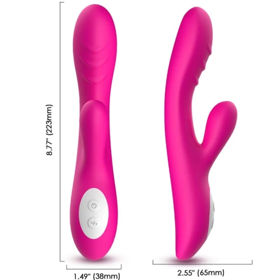 Vibrator Spark cu efect de încălzire, fucsia, din silicon medical și ABS