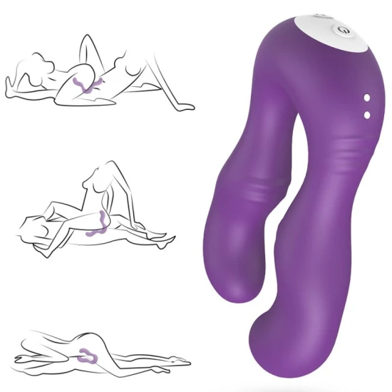 Vibrator Seraph cu control dublu, mov, din silicon medical și ABS