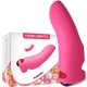 Aurora vibrator finger din silicon medical și ABS, fucsia