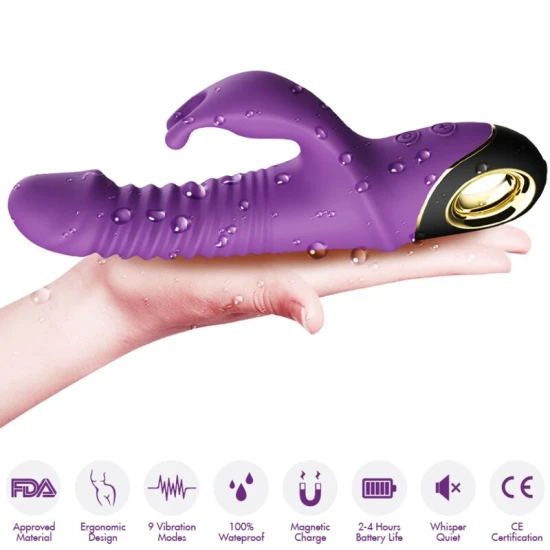 Vibrator Rabbit Zing din silicon medical, mov, 100% waterproof