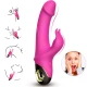 Dildo vibrator rabbit rotator fuchsia din silicon medical și ABS, mărime universal