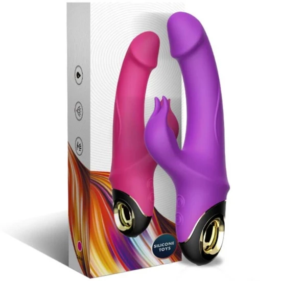 Vibrator tip rabbit, mov, din silicon medical și ABS