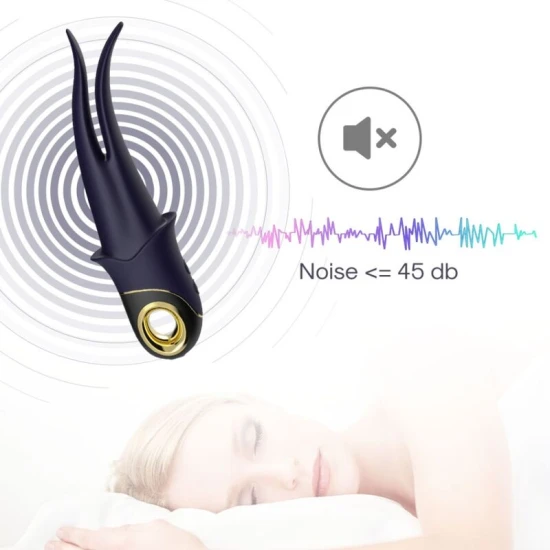 Vibrator cu dublu cap, din silicon medical și ABS, albastru, „Shadow Vibrator”