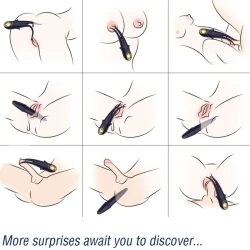 Vibrator cu dublu cap, din silicon medical și ABS, albastru, „Shadow Vibrator”