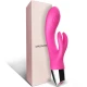 Vibrator Rabbit din silicon medical și ABS, fucsia, 100% waterproof
