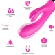 Vibrator Rabbit din silicon medical și ABS, fucsia, 100% waterproof