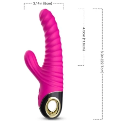 Vibrator din silicon, fucsia, Eternity, 100% waterproof