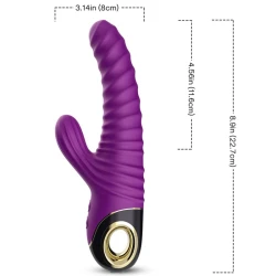 Vibrator din silicon medical, mov, USB reîncărcabil