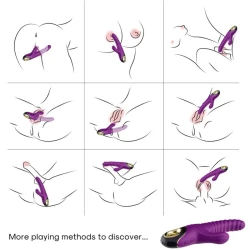 Vibrator din silicon medical, mov, USB reîncărcabil