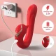 Delfin vibrator multipoziție cu efect de căldură, 100% waterproof, din silicon medical și ABS