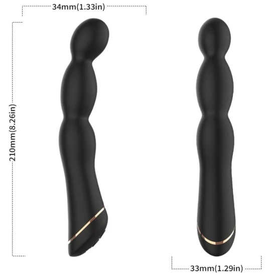 Vibrator bambus reglabil, din silicon medical și ABS, negru