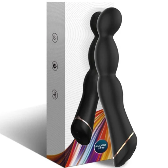Vibrator bambus reglabil, din silicon medical și ABS, negru
