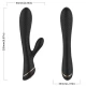 Vibrator tip rabbit din silicon, negru, USB reîncărcabil