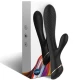 Vibrator tip rabbit din silicon, negru, USB reîncărcabil