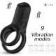 Vibrator inel dublu din silicon medical, negru, USB, 101*50*39 mm