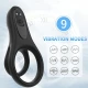 Vibrator inel dublu din silicon și ABS, negru, moduri multiple