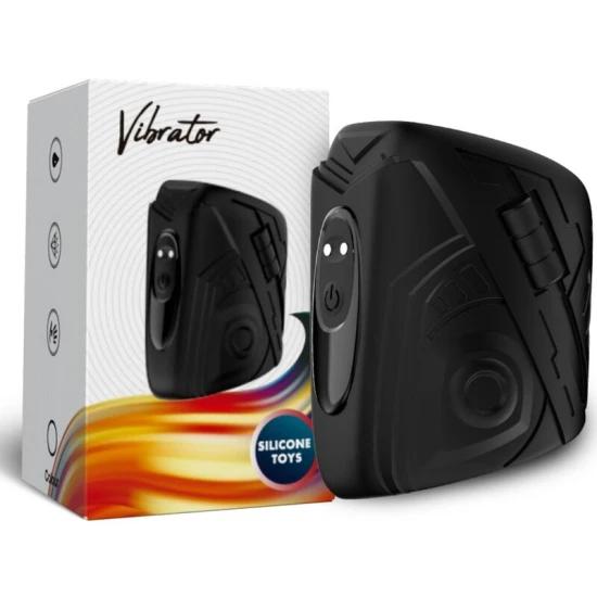 Inel vibrator & masturbator, negru, silicon medical & ABS