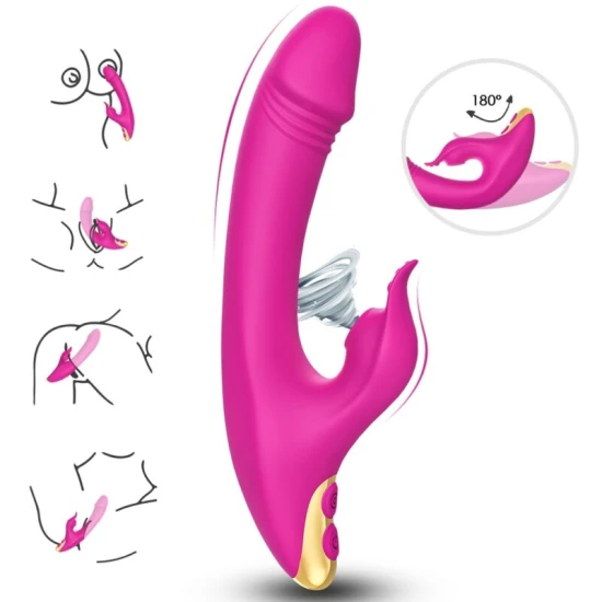 Cupa de aspirație clitoridiană Love Clitoris & G-Spot, fucsia, din silicon medical