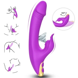 Suction clitoridian & G-spot din silicon, violet, Universal