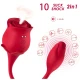 Suctior clitoridian cu vibrator din silicon medical, roz, 10 moduri