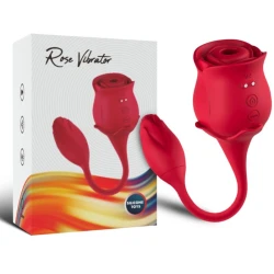 Suctior clitoridian cu vibrator din silicon medical, roz, 10 moduri