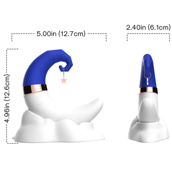 Suction pentru clitoris & G-spot, albastru, USB-reîncărcabil, 9 moduri vibrație & 9 moduri aspirație