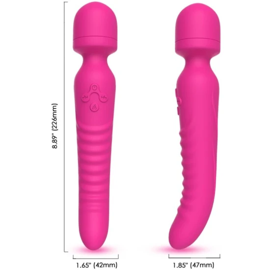 Massager & vibrator cu efect de încălzire, fucsia, 42°C