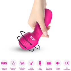 Dazzle massager & vibrator mic, din silicon medical și ABS, fuchsia