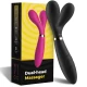 Vibrator & masaj cu 2 capete tip Y-Wand, negru, silicon medical, Universal