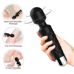 Postman massager & vibrator super flexibil cu 9 moduri, negru