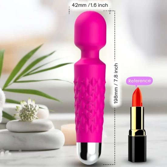 Masajer & vibrator super flexibil cu cap fucsia, 9 moduri, silicon medical, USB, waterproof