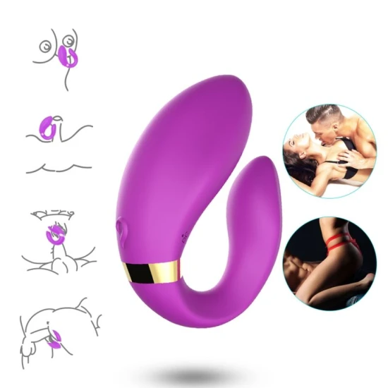 Vibrator cu telecomandă pentru cupluri din silicon medical, mov