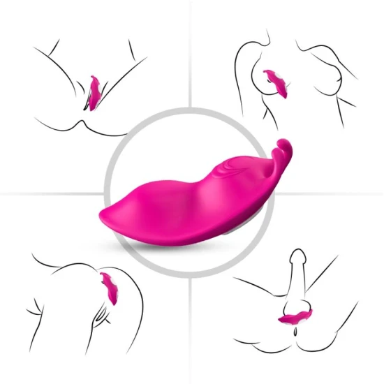 Chilot vibrator pentru punctul G, fuchsia, silicon medical & ABS, control prin APP, set cu clip magnetic, Free App