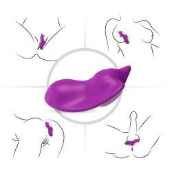 Chiloți vibratori purpurii cu vibrator telecomandă din silicon medical și ABS