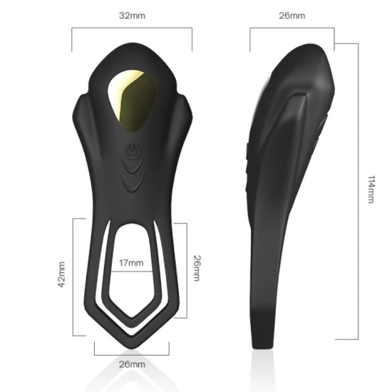 Inel vibrator Roadster cu telecomandă, negru, control dublu ring