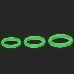 Inel penis cu 3 inele din silicon triplu luminos, 44*48*52 mm