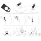 Inel vibrator dublu pentru penis, din silicon medical, negru, Universal