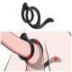 Inel dublu pentru penis Tail Double Anal Ring, negru