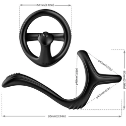 Inel dublu pentru penis din silicon medical, negru