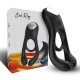 Inel vibrator dublu pentru penis din silicon medical, negru, USB reîncărcabil