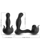 Vibrator anal și stimulator testicular cu telecomandă, negru, telecomandă