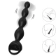 Vibrator finger cu dop anal din silicon, negru