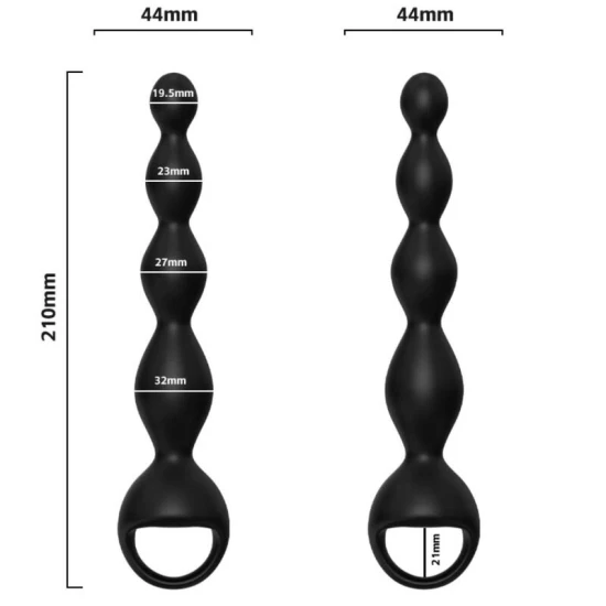 Vibrator finger cu dop anal din silicon, negru