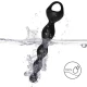 Vibrator finger cu dop anal din silicon, negru