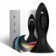 Vibrator & plug anal din silicon, negru, 9 moduri